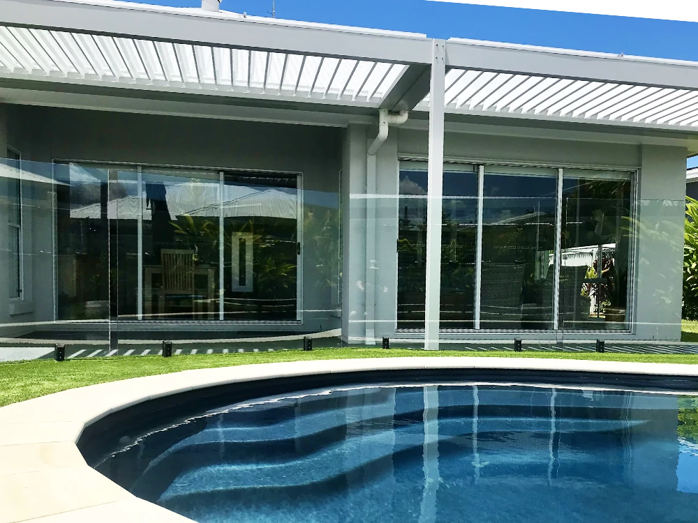 louvred patio swimming pool pergolas sunshine coast